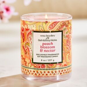 Vera Bradley Peach Blossom & Nectar Paisley Candle Jar